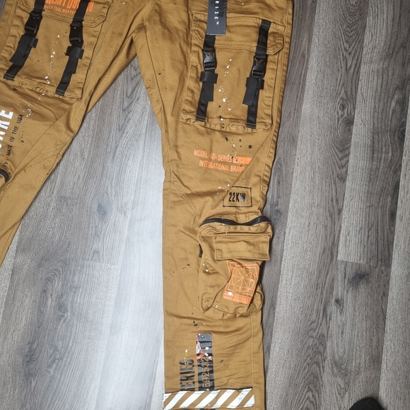 Men's Tan Overalls with Black Straps - Picture 2 of 11